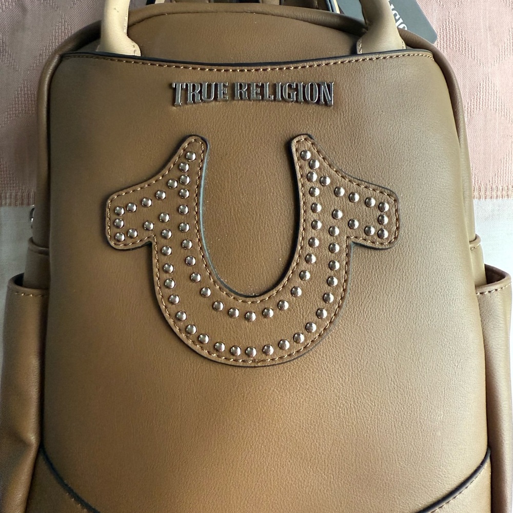 True Religion Tan Backpack with Studded Embellishments - Picture 2 of 10